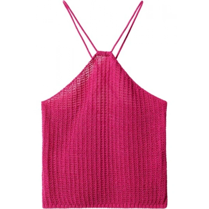 Mango Halter Yaka Tığ İşi Üst