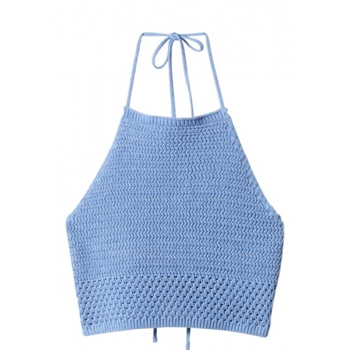 Mango Halter Yaka Tığ İşi Üst