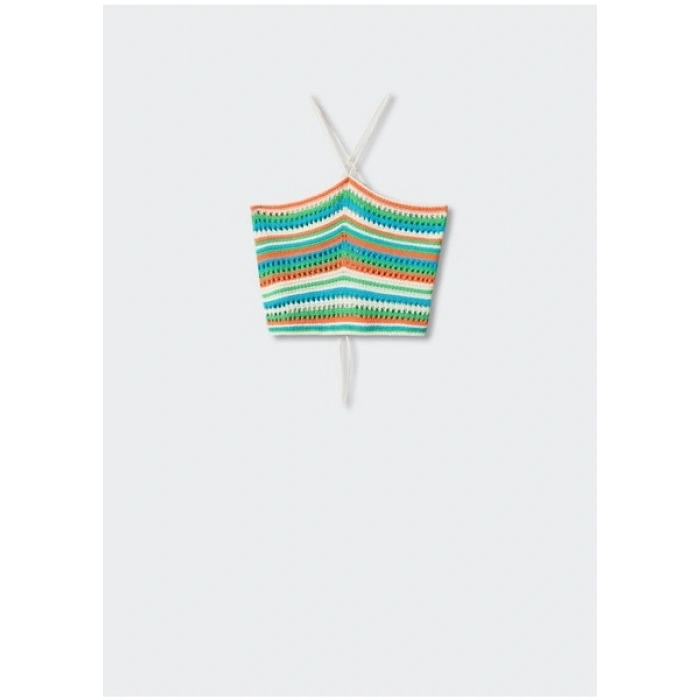 Mango Halter Yaka Tığ İşi Üst