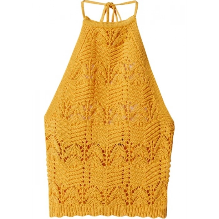 Mango Halter Yaka Tığ İşi Üst