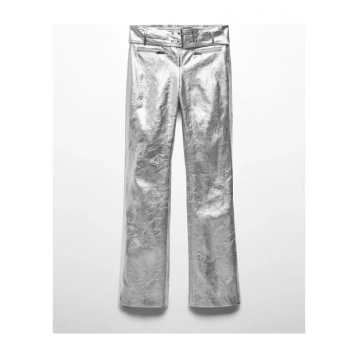 Mango Kemerli Metalik Pantolon
