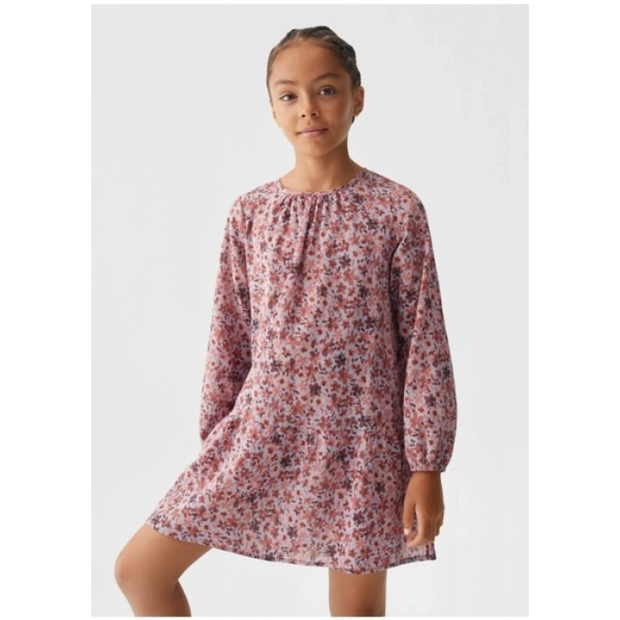 Mango Kids Çiçekli Pamuklu Elbise