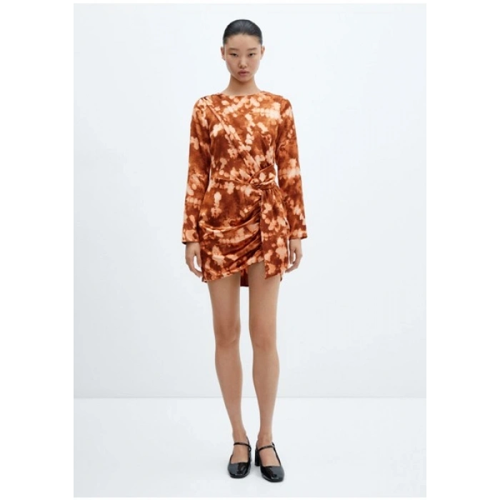 Mango Kısa Batik Dökümlü Elbise