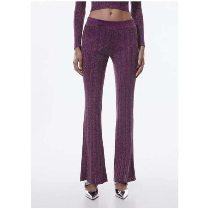 Mango Lurex Örgülü Geniş Paça Pantolon