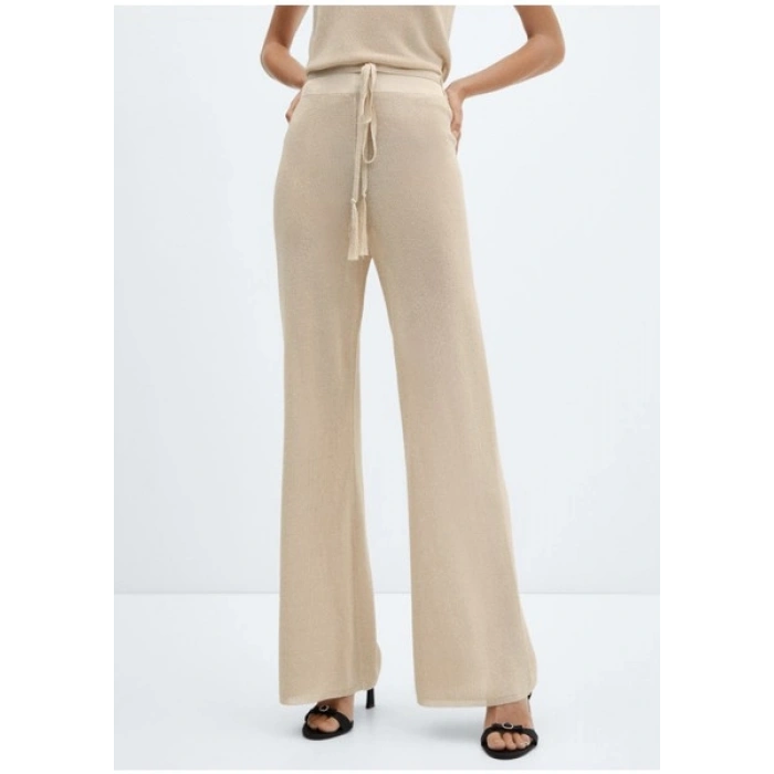 Mango Lurex Örgülü Geniş Paça Pantolon