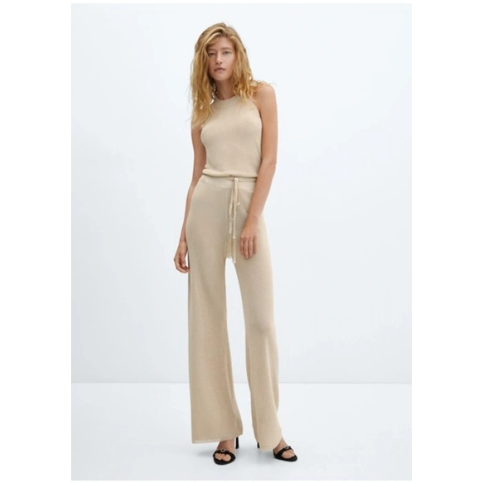 Mango Lurex Örgülü Geniş Paça Pantolon