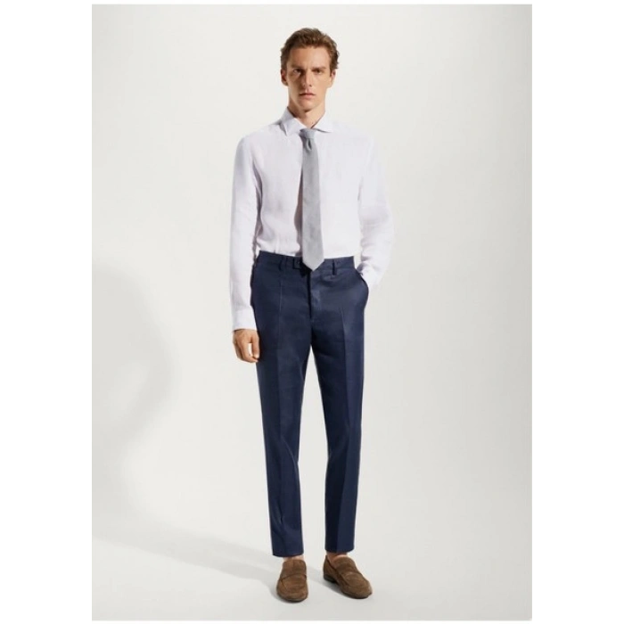 Mango Man %100 Keten Takım Elbise Pantolonu