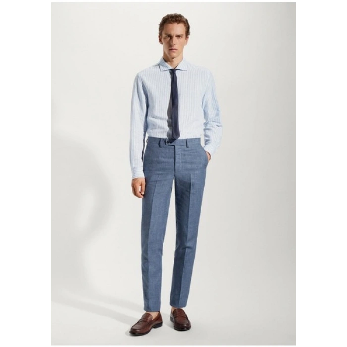 Mango Man %100 Keten Takım Elbise Pantolonu