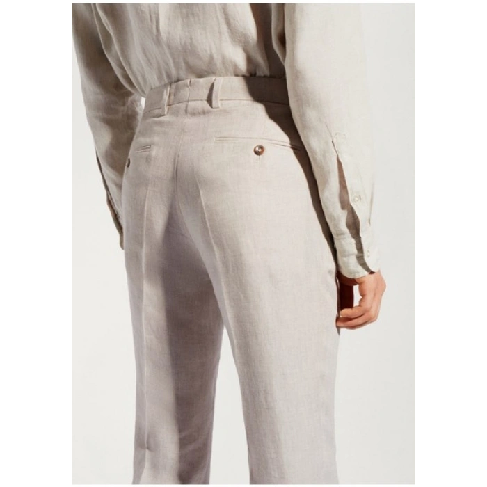 Mango Man %100 Keten Takım Elbise Pantolonu