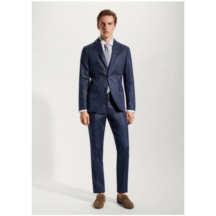 Mango Man %100 Keten Takım Elbise Pantolonu
