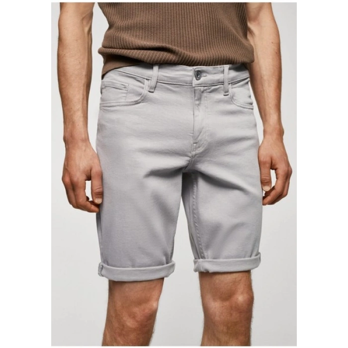 Mango Man Dar Kesim Denim Bermuda Şort