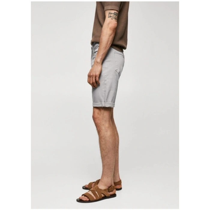 Mango Man Dar Kesim Denim Bermuda Şort
