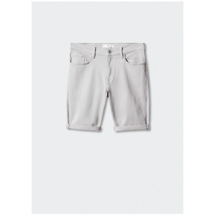 Mango Man Dar Kesim Denim Bermuda Şort