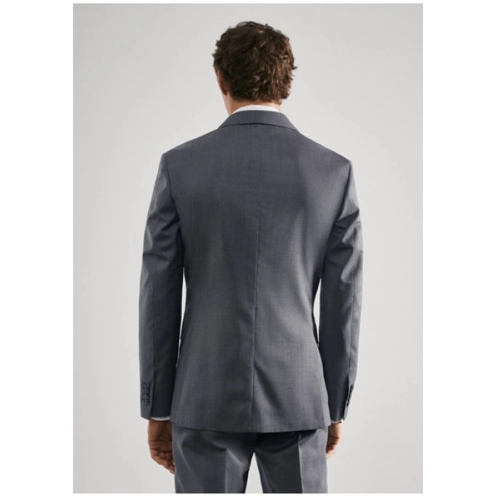 Mango Man Dar kesim işlenmemiş yün takım elbise blazer