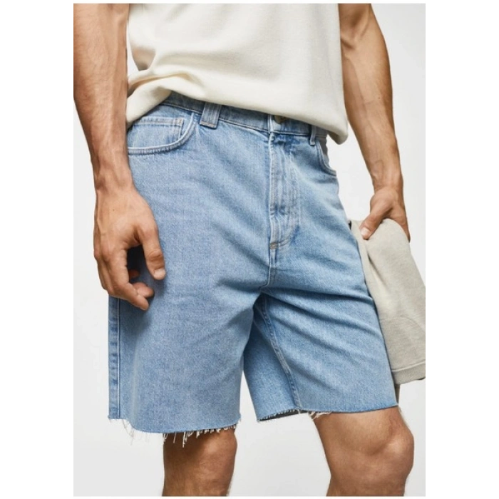 Mango Man Normal Kesim Denim Bermuda Şort