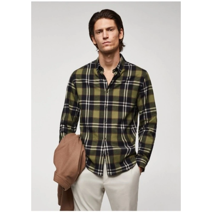 Mango Man Regular Fit Kareli Flanel Gömlek