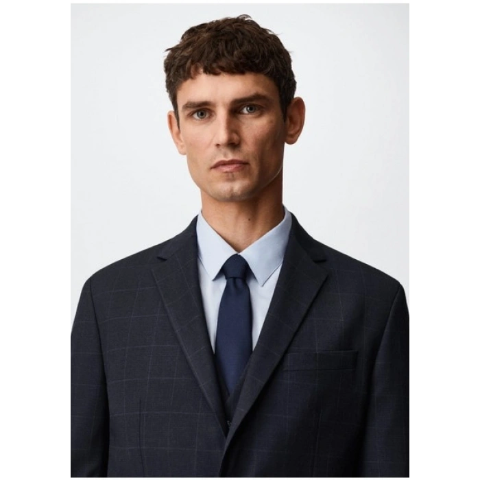Mango Man Slim Fit Kareli Takım Blazer