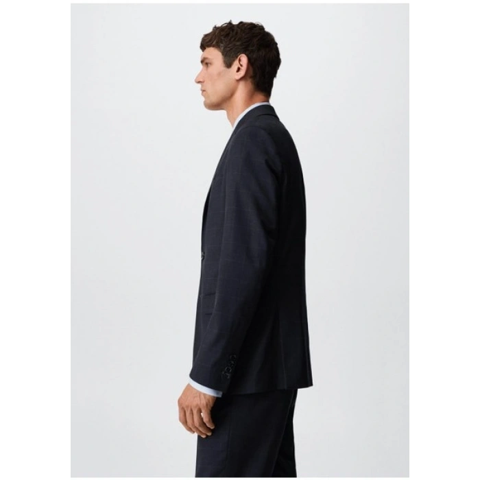 Mango Man Slim Fit Kareli Takım Blazer
