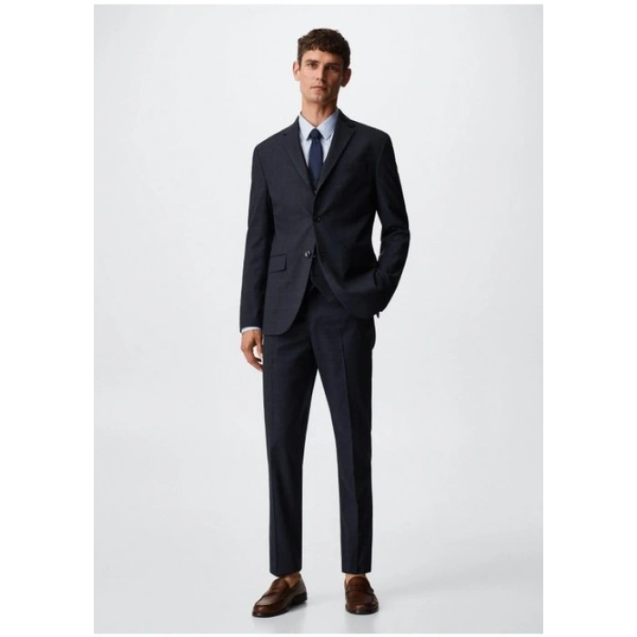 Mango Man Slim Fit Kareli Takım Blazer