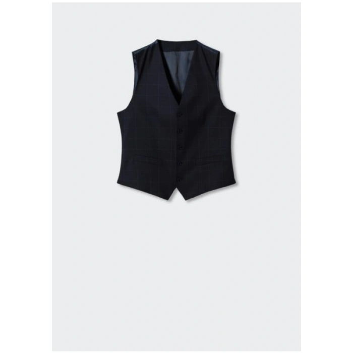 Mango Man Slim Fit Kareli Takım Yeleği