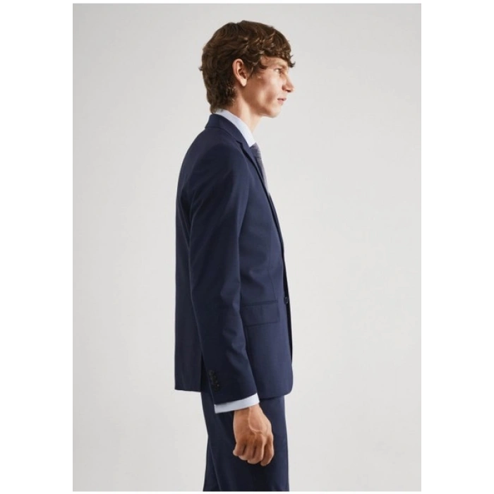 Mango Man Slim Fit Kareli Yün Takım Elbise Ceketi