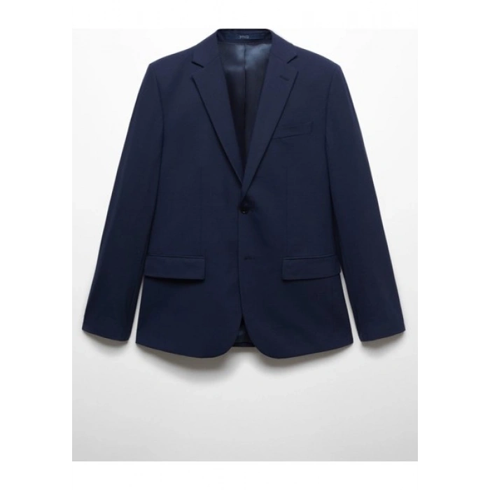 Mango Man Slim Fit Kareli Yün Takım Elbise Ceketi