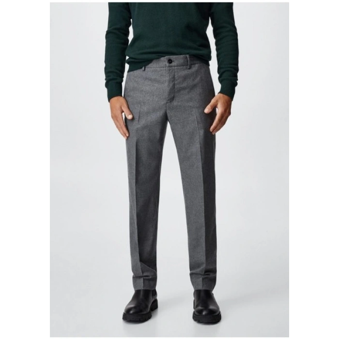 Mango Man Slim Fit Yünlü Takım Elbise Pantolonu