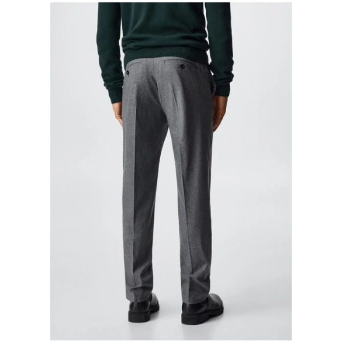 Mango Man Slim Fit Yünlü Takım Elbise Pantolonu