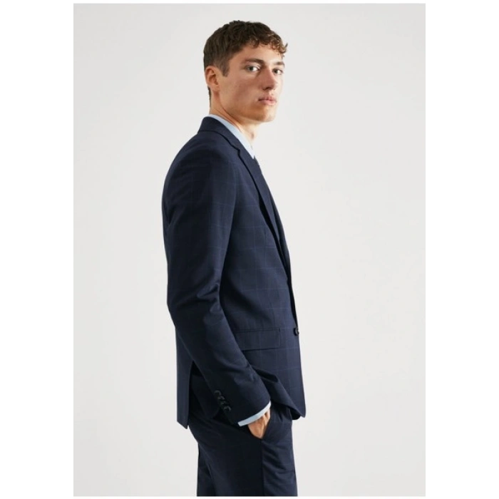Mango Man Süper Slim Fit Kareli Takım Elbise Ceketi