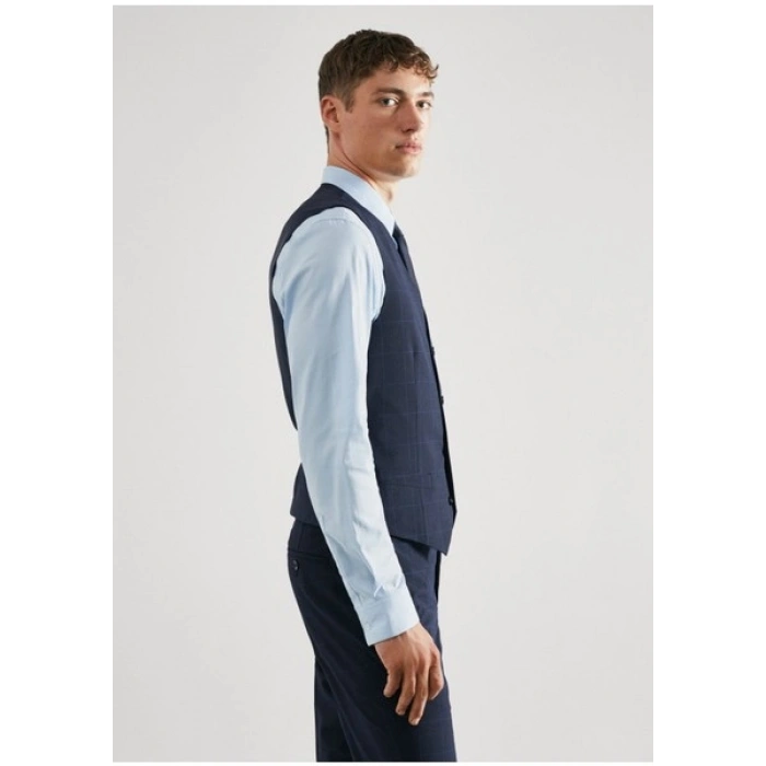 Mango Man Süper Slim Fit Kareli Takım Yeleği