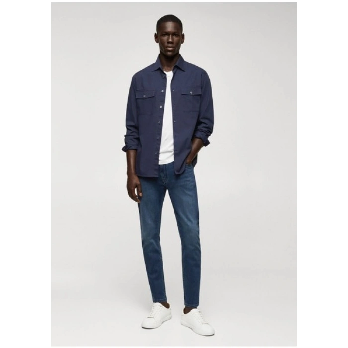 Mango Man Tom Daralan Paçalı Kısa Jean