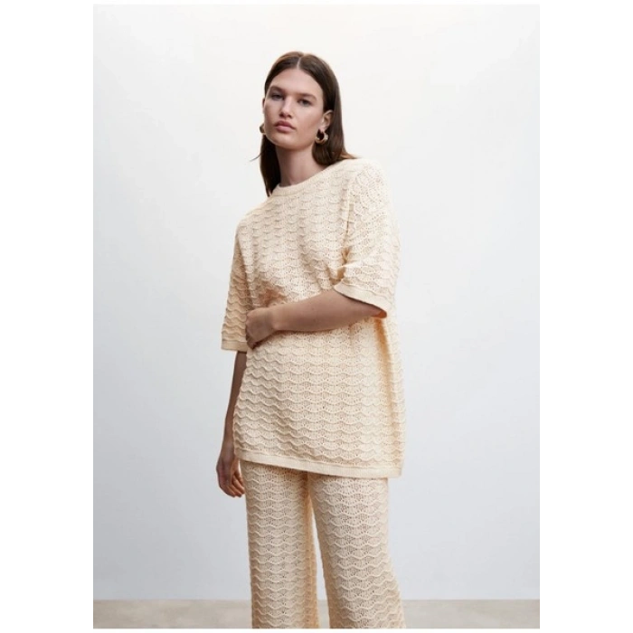 Mango Örme palazzo pantolon