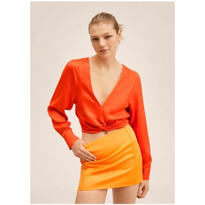 Mango Saten Kısa Bluz