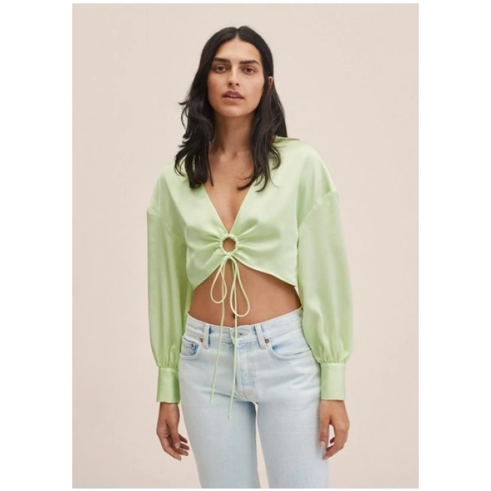 Mango Saten Kısa Bluz