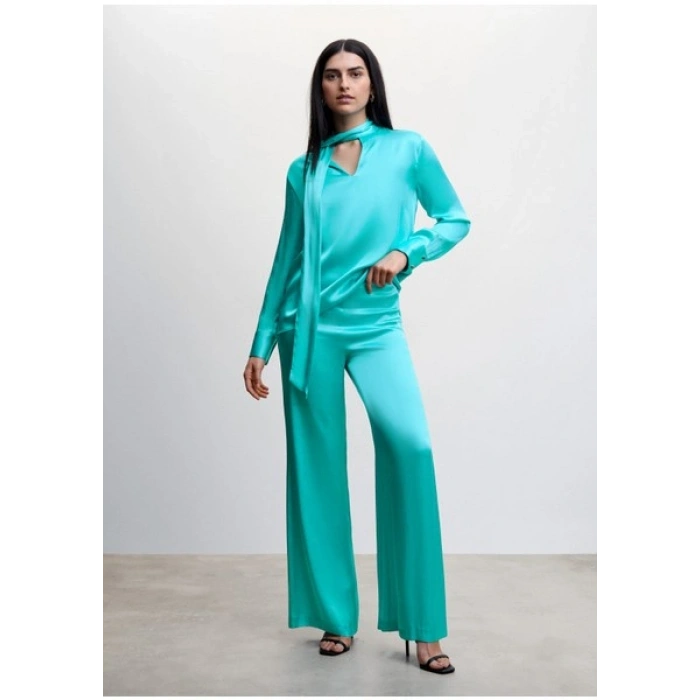 Mango Saten Palazzo Pantolon
