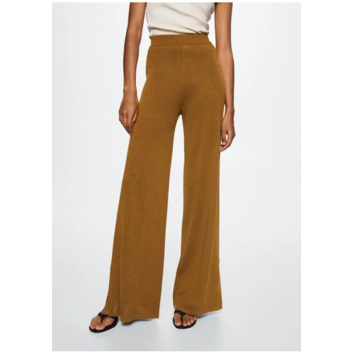 Mango Yan Yırtmaçlı Örme Pantolon