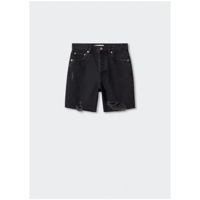 Mango Yırtık Denim Bermuda Şort
