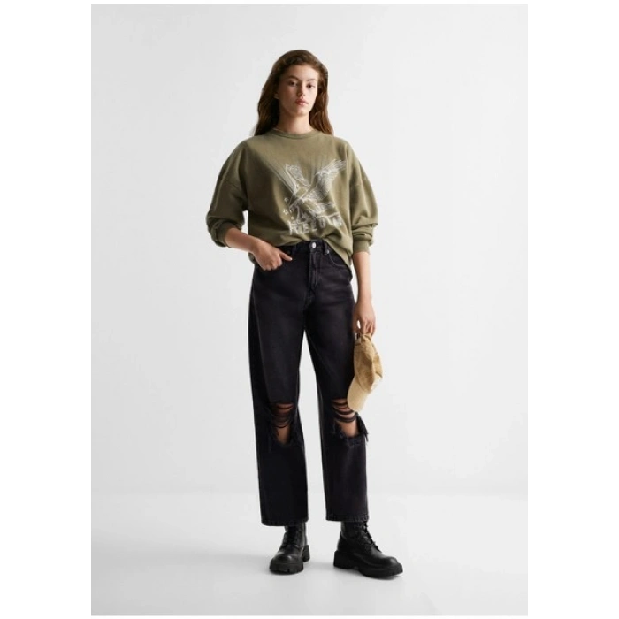 Mango Yırtık Düz Jean