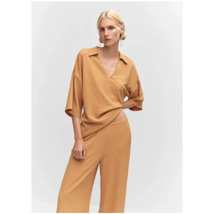 Mango Yüksek Bel Geniş Paça Pantolon