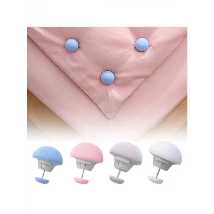 Mantar Şekilli Yorgan Sabitleyici Klips 4 Adet (Gri)