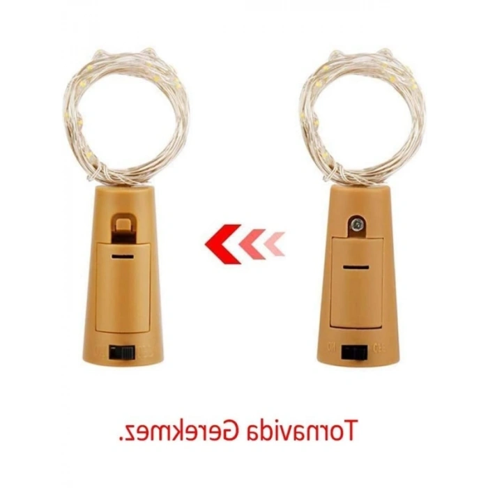 Mantar Tıpa Peri LED Işık (3 Metre, Güneş Işığı)