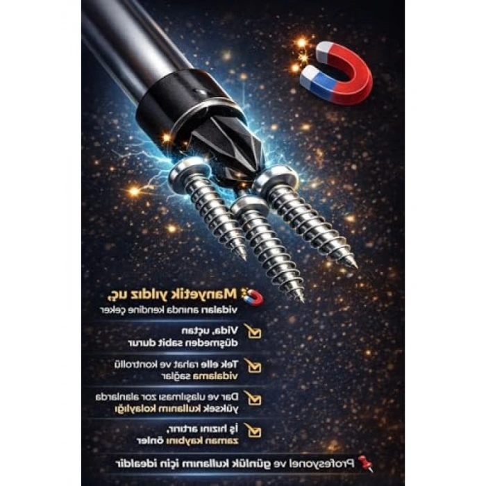 Manyetik Uçlu Yıldız Tornavida, Ergonomik Kaymaz Sap