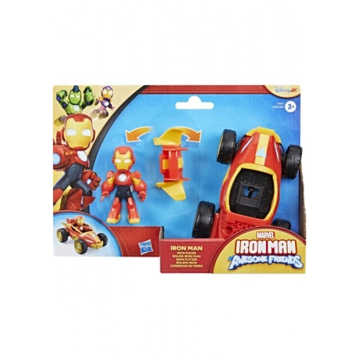 Marvel Iron Man And His Awesome Friends Iron Racer Aksiyon Figürü ve Oyuncak Araç