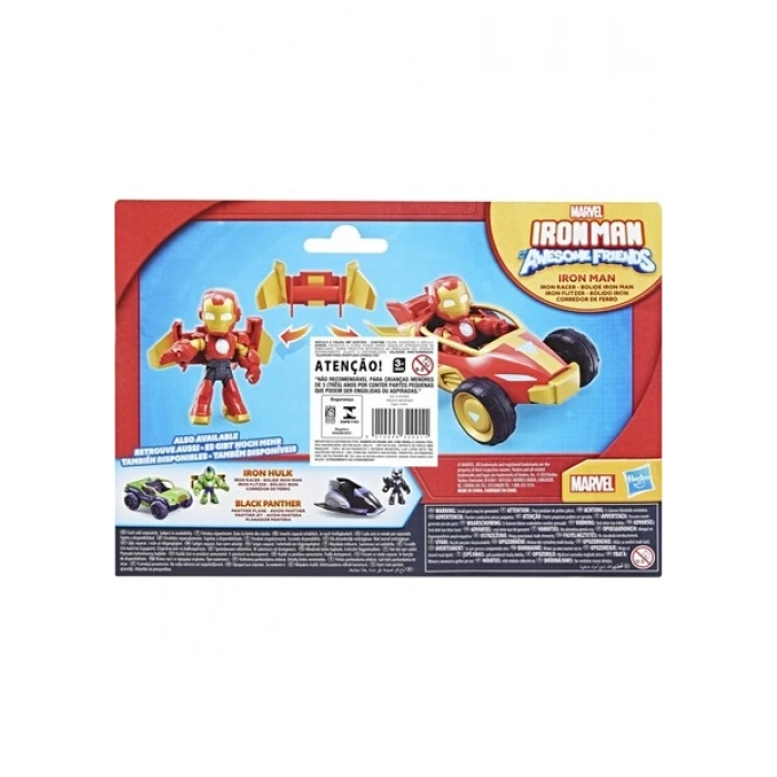 Marvel Iron Man And His Awesome Friends Iron Racer Aksiyon Figürü ve Oyuncak Araç