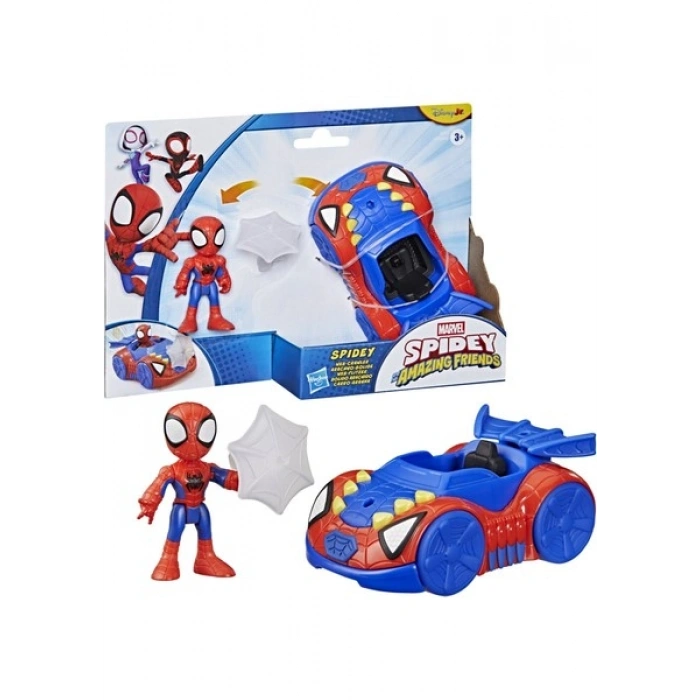 Marvel Spidey And His Amazing Friends Spidey Web Crawler Aksiyon Figürü ve Oyuncak Araba