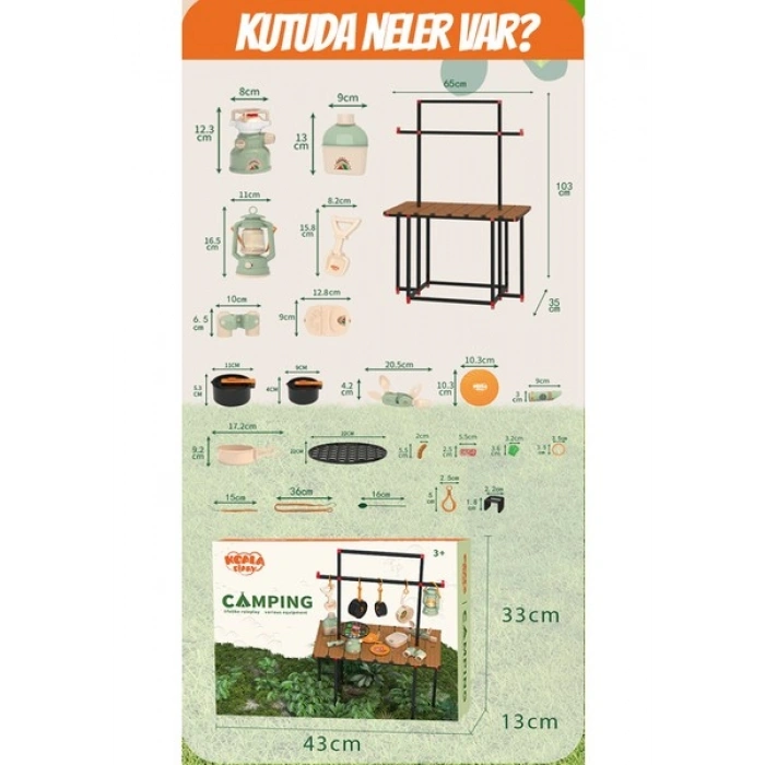 Masalı Kamp Mutfak Eşyaları Seti Tam Set Mutfak Oyuncakları