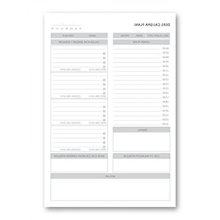 Masaüstü Ders Çalışma Planlayıcı - 60 Yaprak, 17x24 cm