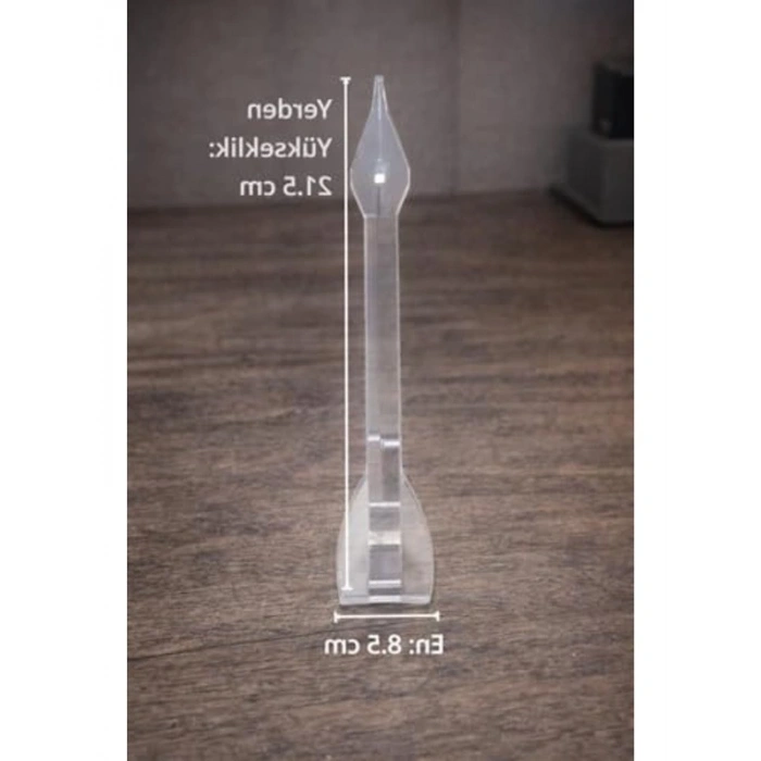 Masaüstü için Şeffaf Akrilik Saat ve Takı Sergileme Standı (12 x 7,5 cm)