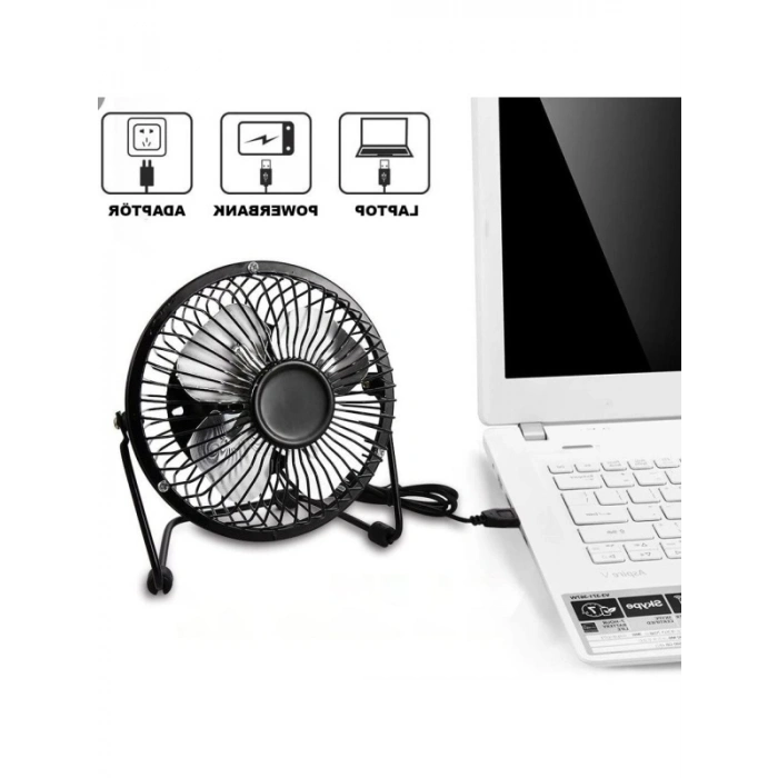 Masaüstü USB Fan - Metal Soğutucu Vantilatör