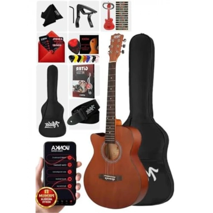 Masif Ağaç Akustik Gitar, Yetişkin Boy 4/4